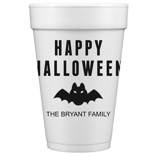 Happy Halloween Bat Styrofoam Cups